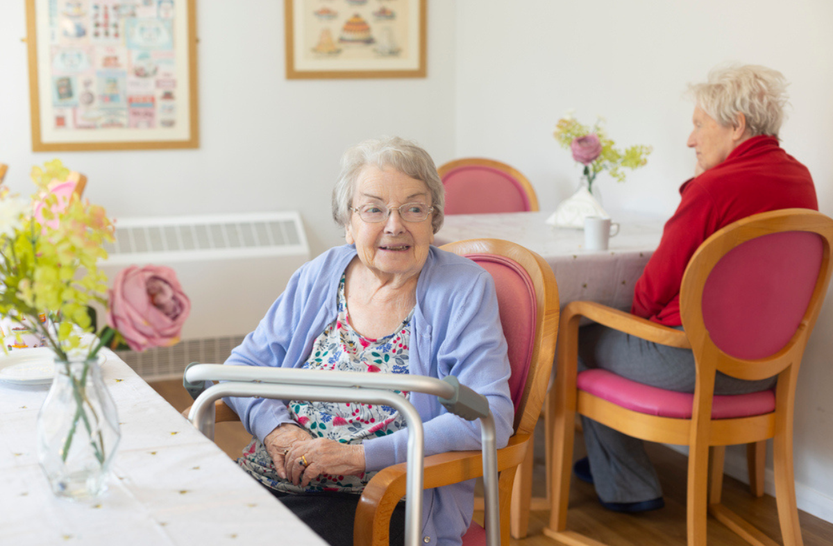 A resident at Borough Care, a dementia-friendly care home provider in Stockport and Staffordshire.