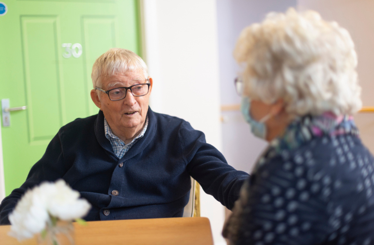 A resident at Borough Care, a dementia-friendly care home provider in Stockport and Staffordshire.